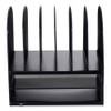 Powered Onyx Desk Organizer with 2 Horizontal and 6 Upright Sections, Letter Size Files, 13.5 x 11.5 x 13, Black