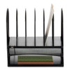 Powered Onyx Desk Organizer with 2 Horizontal and 6 Upright Sections, Letter Size Files, 13.5 x 11.5 x 13, Black