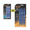 GLIDE Bold Ballpoint Pen, Retractable, Bold 1.6 mm, Blue Ink, Translucent Blue Barrel, 4/Pack