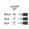 Signo 207 Gel Pen, Retractable, Bold 1 mm, Blue Ink, Smoke/Black/Blue Barrel, Dozen