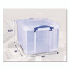 Snap-Lid Storage Bin, 8.45 gal, 14" x 18" x 12.25", Clear/Blue, 3/Pack