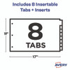 Insertable Big Tab Plastic Dividers, 8-Tab, 11 x 17, Green, 1 Set