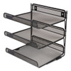 Side-Load Open Design Wire Mesh Horizontal Document Organizer, 3 Sections, Letter-Size, 13.78 x 11.22 x 13.38, Matte Black