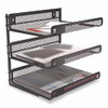 Side-Load Open Design Wire Mesh Horizontal Document Organizer, 3 Sections, Letter-Size, 13.78 x 11.22 x 13.38, Matte Black