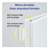 Durable View Binder with DuraHinge and Slant Rings, 3 Rings, 3" Capacity, 11 x 8.5, White, 4/Pack