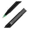 Rollerball Pen, Stick, Extra-Fine 0.5 mm, Green Ink, Black/Green Barrel, Dozen