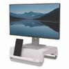 Breyta Monitor Stand, 13.94" x 11.97" x 3.23" to 5.9", White, Supports 33 lb