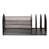 Onyx Mesh Desk Organizer with Three Horizontal and Upright Sections, Letter Size Files, 19.62 x 11.32 x 8.5, Black