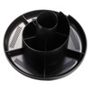 Rotary Desk Organizer, 11 Compartments, Plastic, 8.75" Diameter x 5.38"h, Black