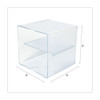 Stackable Cube Organizer, Divided, 2 Compartments, Plastic, 6 x 6 x 6, Clear