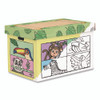 At Play Color in Toy Box, Animal Design, 1 Section, 5.25 Cu Ft, 28" x 18" x 18", White/Black