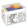 At Play Color in Toy Box, Animal Design, 1 Section, 5.25 Cu Ft, 28" x 18" x 18", White/Black