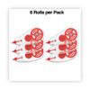Correction Tape Dispenser, Non-Refillable, White Applicator, 0.2" x 315", 6/Pack