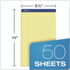 Perforated Writing Pads, Wide/Legal Rule, 50 Canary-Yellow 8.5 x 14 Sheets, Dozen