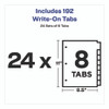 Write and Erase Plain-Tab Paper Dividers, 8-Tab, 11 x 8.5, White, 24 Sets