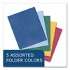 Pocket Folder, 0.5" Capacity, 11 x 8.5, Assorted Colors, 100/Carton