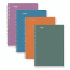 Wirebound Notebook, 2-Subject, Medium/College Rule, Assorted Cover Colors, (80) 9.5 x 6.52 Sheets, 6/Pack