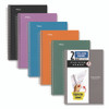 Wirebound Notebook, 2-Subject, Medium/College Rule, Assorted Cover Colors, (80) 9.5 x 6.52 Sheets, 6/Pack
