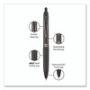 207 Plus+ Gel Pen, Retractable, Medium 0.7 mm, Black Ink, Black Barrel, 4/Pack
