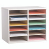 Wood Adjustable 12 Compartment Literature Organizer, 12 Sections, Letter Size, 20 x 11.8 x 16.3, White Wood Adjustable 12 Compartment Literature Organizer, 12 Sections, Letter Size, 20 x 11.8 x 16.3, White