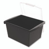 Storage Bin with Lid, 4 gal, 11.25" x 11.25" x 7.87", Black, 6/Pack