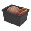 Storage Bin with Lid, 4 gal, 11.25" x 11.25" x 7.87", Black, 6/Pack