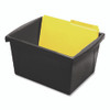 Storage Bin with Lid, 4 gal, 11.25" x 11.25" x 7.87", Black, 6/Pack