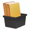 Storage Bin with Lid, 4 gal, 11.25" x 11.25" x 7.87", Black, 6/Pack
