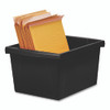 Storage Bin with Lid, 4 gal, 11.25" x 11.25" x 7.87", Black, 6/Pack