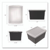 Storage Bin with Lid, 4 gal, 11.25" x 11.25" x 7.87", Black, 6/Pack