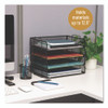 Stackable Paper Desk Tray Organizer, Letter Size, 9.75 x 14 x 3.25, Black, 4/Pack
