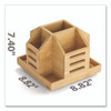 Bamboo Rotary Organizer, 9 Compartments, 8.85 x 8.82 x 7.4, Brown, Bamboo
