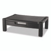 Wide Deluxe Two-Level Monitor Stand with Drawer, 20" x 13.25" x 3" to 6.5", Black, Supports 50 lbs
