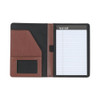 Contrast Stitch Leather Padfolio, 6.25w x 8.75h, Open Style, Brown
