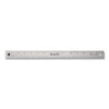 Stainless Steel Office Ruler With Non Slip Cork Base, Standard/Metric, 15" Long