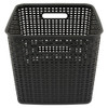 Plastic Weave Bin, Extra Large, 12.5" x 12.5" x 11.13", Black, 2/Pack