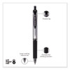 Signo Gel Pen, Retractable, Medium 0.7 mm, Black Ink, Silver/Black Barrel, Dozen