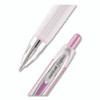 Signo 207 Breast Cancer Awareness Gel Pen, Retractable, Medium 0.7 mm, Black Ink, Translucent Pink/White Barrel, 2/Pack