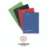 Wirebound Notebook, 1-Subject, Wide/Legal Rule, Assorted Cover Colors, (70) 10.5 x 8 Sheets, 4/Pack