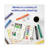 MARKS A LOT Large Desk-Style Permanent Marker, Broad Chisel Tip, Assorted Colors, 12/Set (24800)