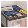 2-Compartment Desktop Stackable Storage Drawer, 12.17 x 14.33 x 16.77, Black/Translucent White