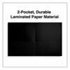 Two-Pocket Portfolio, Embossed Leather Grain Paper, 11 x 8.5, Black, 25/Box