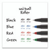 Rollerball Pen, Stick, Extra-Fine 0.5 mm, Blue Ink, Black/Blue Barrel, Dozen