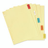 Plastic Insertable Dividers, 5-Tab, 11 x 8.5, Assorted Tabs, 1 Set