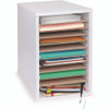11 Compartment Wood Mail Paper Sorter Literature Organizer, 11 Sections, Letter Size, 10.75 x 11.75 x 16.2, White