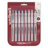 VISION ELITE Hybrid Gel Pen, Stick, Bold 0.8 mm, Assorted Ink and Barrel Colors, 8/Pack