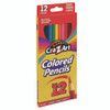 Colored Pencils, 12 Assorted Lead and Barrel Colors, 12/Set