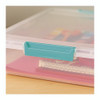 Latch Lid Storage Box, 2.3 gal, 14 x 11 x 3.5, Clear Bin/Seafoam Latches