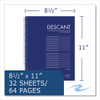 Music Notebook, Two-Column Format: Music Transcription and Medium/College Rule, Blue Cover, (32) 11 x 8.5 Sheets, 24/Carton