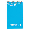 Wirebound Memo Pad with Wall-Hanger Eyelet, Medium/College Rule, Randomly Assorted Cover Colors, 60 White 3 x 5 Sheets